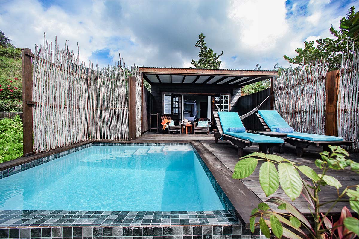 Beach Front Pool Cottage Exterior