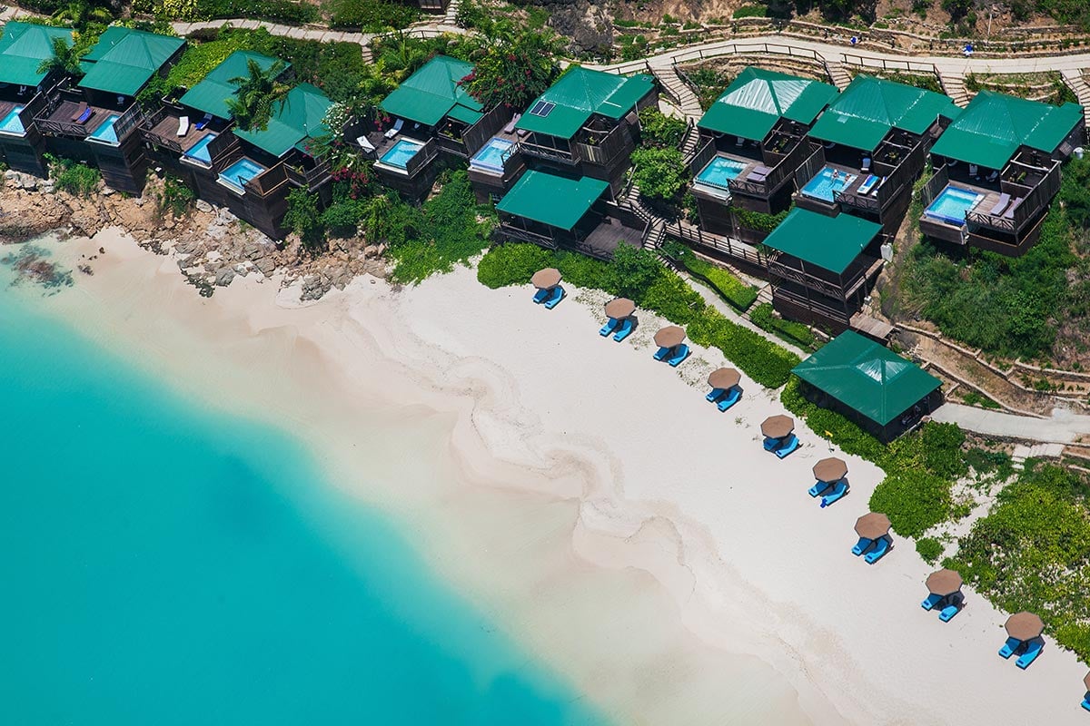 Sunset Pool Cottages Aerial View