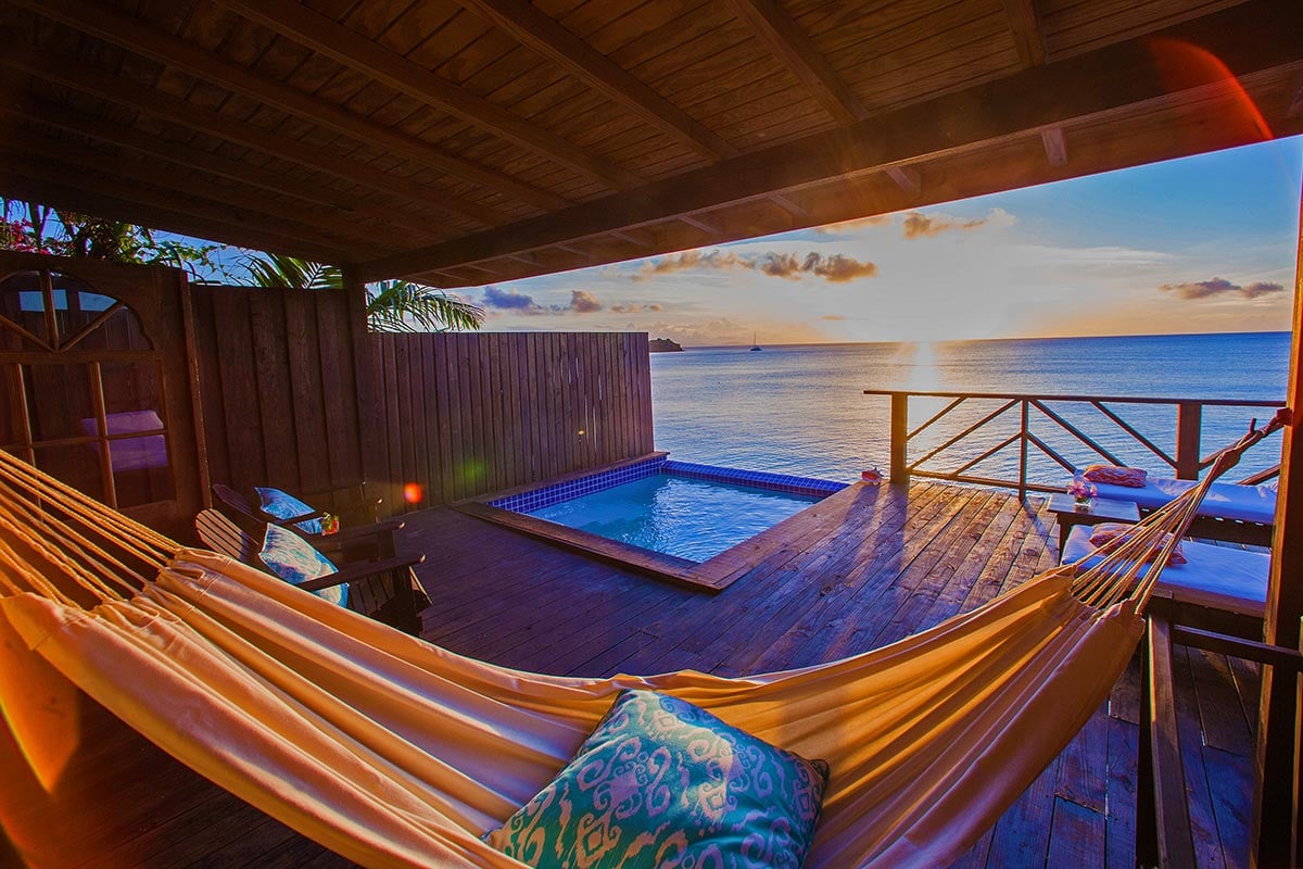 Sunset Pool Cottage Balcony