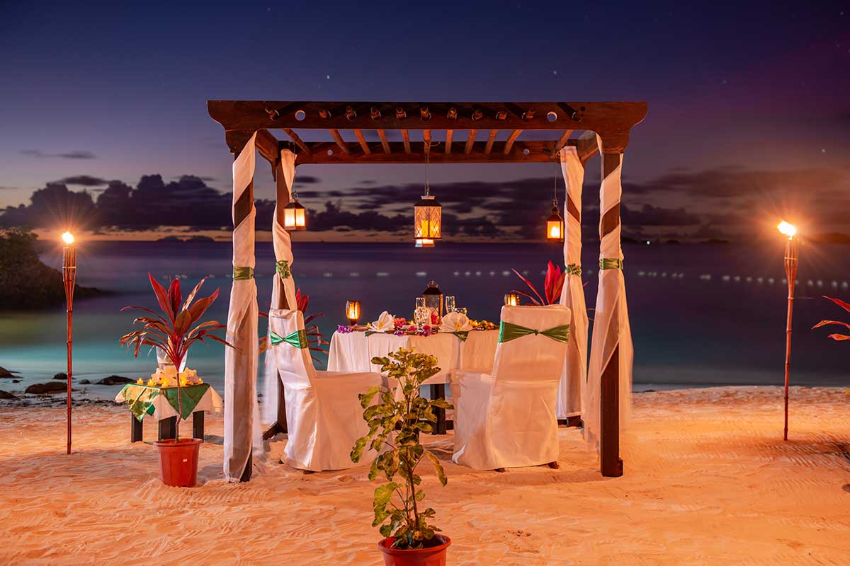 Cocos Hotel Antigua Beach Dinner Setup